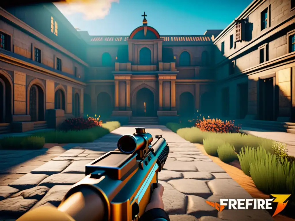 Detalles ultrarrealistas del motor gráfico FreeFire: efectos de luz dinámicos, texturas vívidas y elementos de interfaz sofisticados