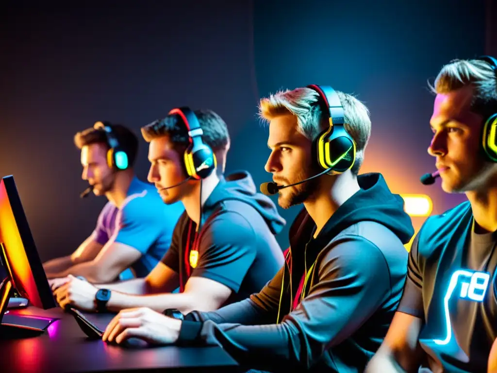 Un equipo de gamers profesionales compite en un torneo de Free Fire