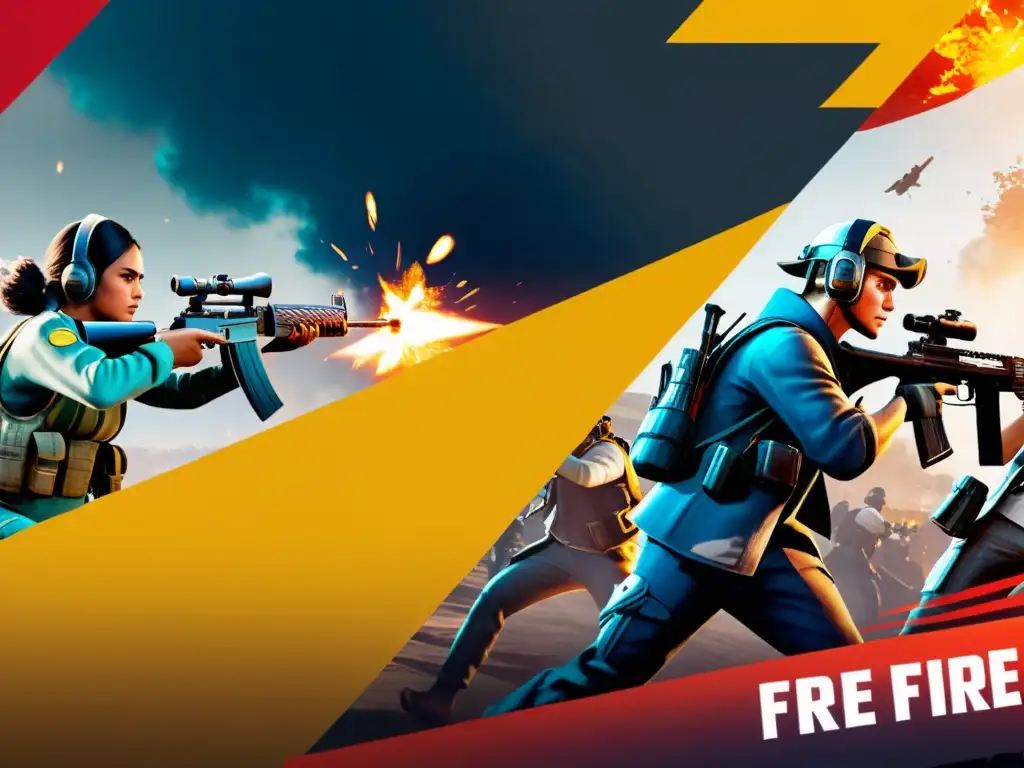 Dos equipos en Free Fire: uno ataca agresivamente, el otro adopta una postura defensiva