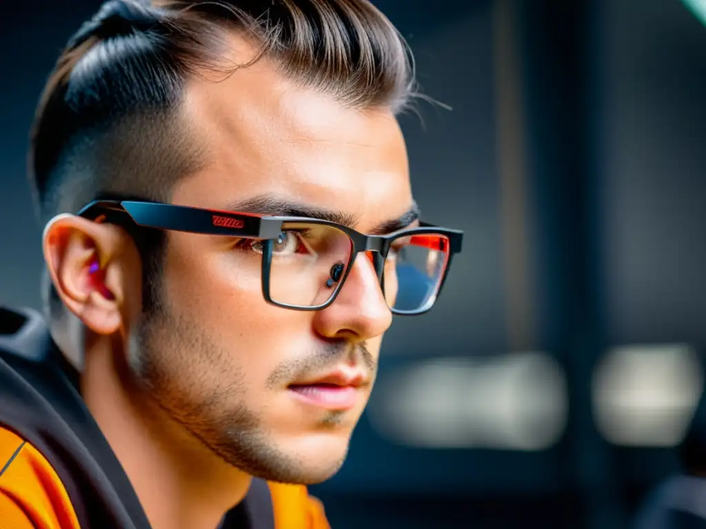Maestría en acción: Gamer profesional en Free Fire Un gamer profesional se concentra en un headshot en Free Fire, con entrenamiento de precisión y ambiente competitivo
