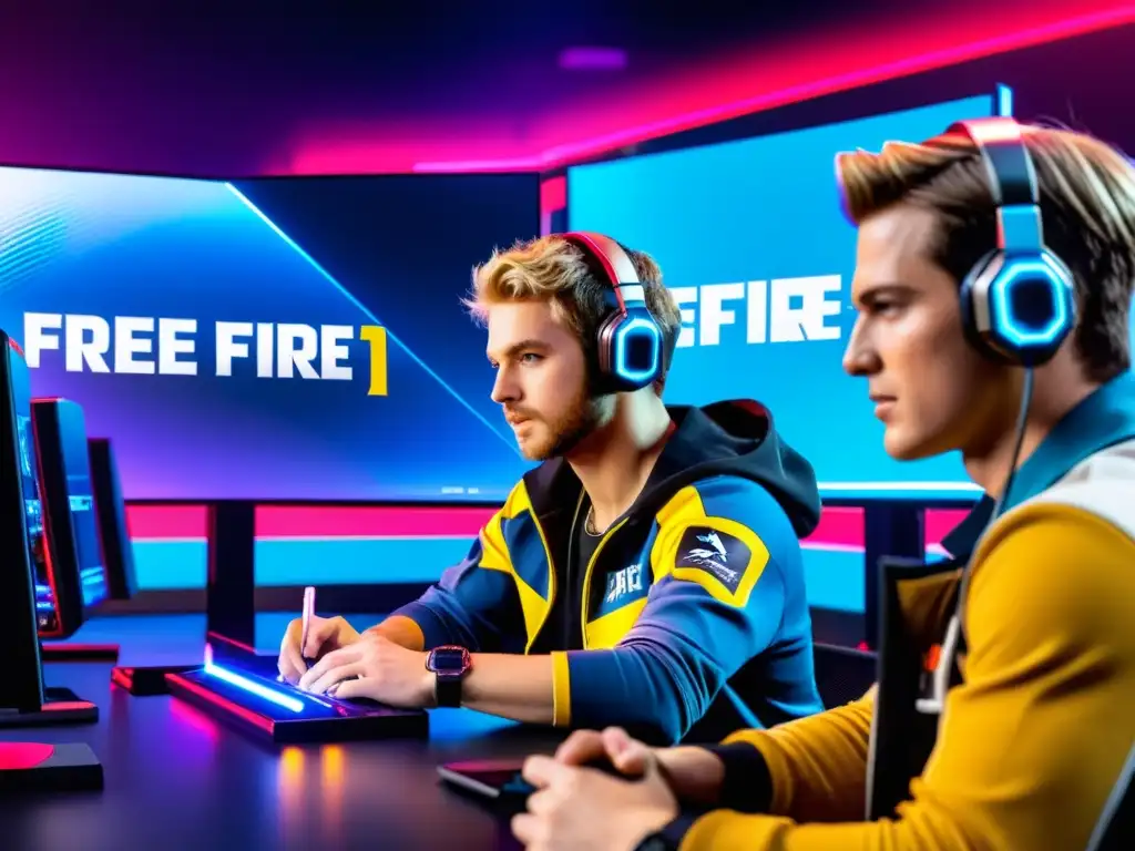 Jugadores de Free Fire analizan estrategias y actualizaciones Jugadores de Free Fire discuten el impacto de las actualizaciones en la meta, con determinación y enfoque