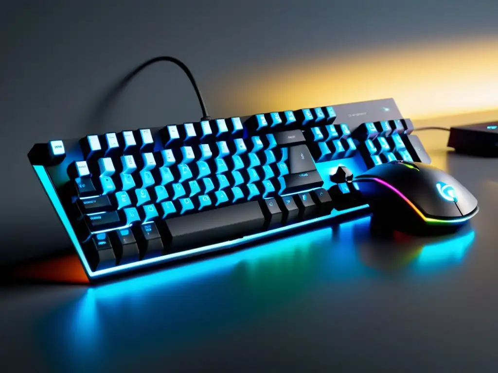 Teclado y ratón gaming con iluminación RGB para FreeFire Un set futurista de teclado y ratón gamer iluminado con RGB, perfecto para Descuentos especiales teclado ratón FreeFire