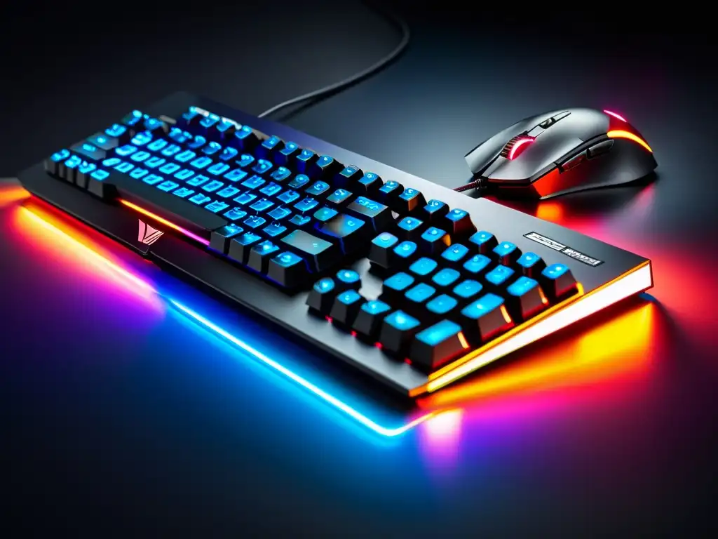 Equipo de juego de última generación para FreeFire Un setup gaming de alta tecnología con teclado retroiluminado y ratón de precisión, perfecto para jugar FreeFire