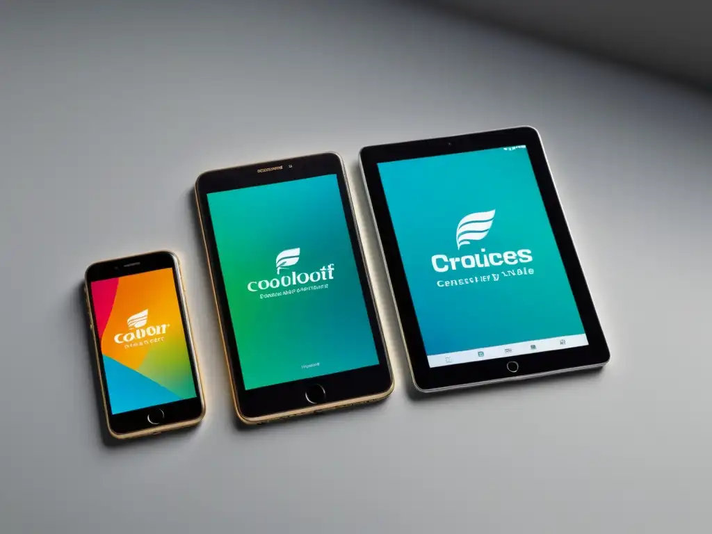 Experiencia de marca unificada en smartphone y tablet Unificación de la experiencia de marca en dispositivos: smartphone y tablet muestran la misma web y app, destacando el diseño y la coherencia visual
